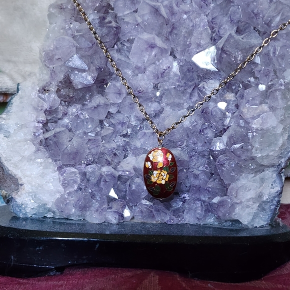 Antique enamel pendant - Picture 3 of 5